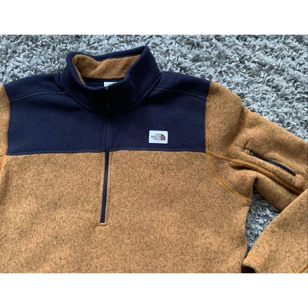 The North Face Gordon Lyons 1/4 zip brown Fleece SWEATER Coat JACKET men’s XL
